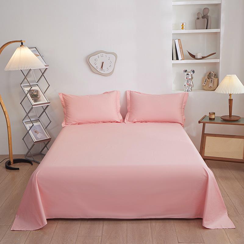 Nordic Minimalist Solid Color Cotton Bed Sheet and Duvet Cover Set (1.5m/1.8m) - Pure Cotton, 200x230 Cm