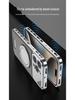 Aluminum Alloy Leather Buckle Phone Case with Rotating Stand for iPhone 16 Pro Max, Compatible with Apple 14