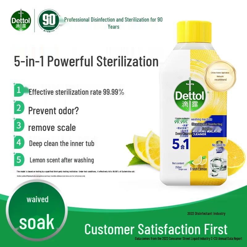 Dettol Washing Machine Cleaner & Disinfectant (Lemon, 2x250mL)