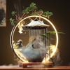 Lucky Water Fountain Decoration Creative Home Lamp Ring Backflow Incense Office Entrance Fortune Desktop Opening Gift