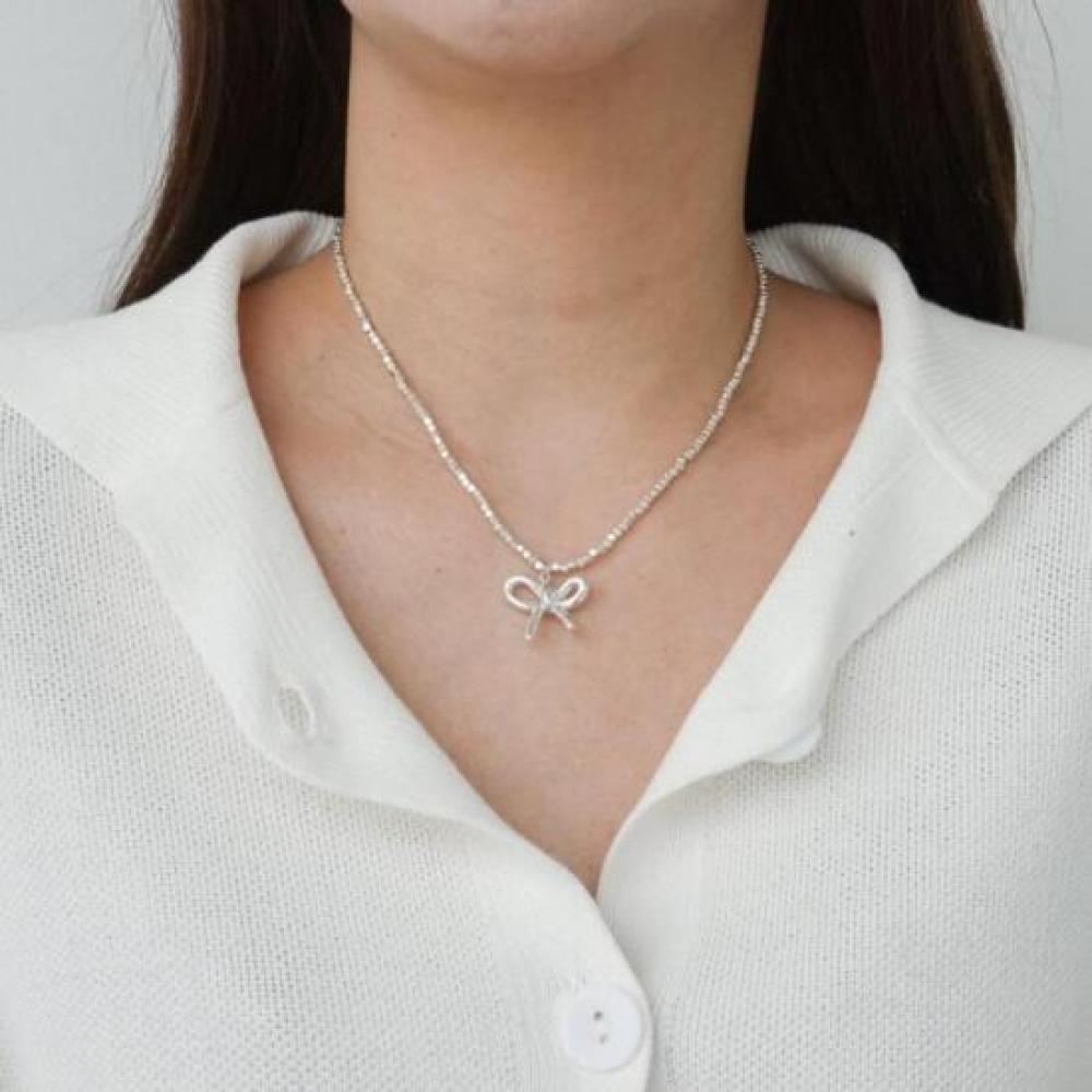 New Arrivals Open Run Shirai Silver Slim Knot Necklace
