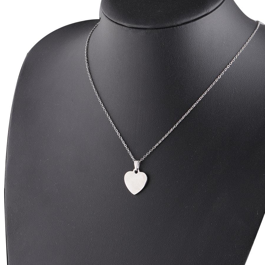 Personalized Couple s Heart-Shaped Stainless Steel Pendant Necklace