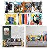DIY Latch Hook Cushion Cover Set with Printed Canvas Rug Making Kit Needlepoint Craft for Home Decor