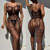 Sexy Fishnet Bra One-piece Crotchless Panty Set Erotic Body Stockings Women  Transparent Lingerie Porn Open Tights Underwear
