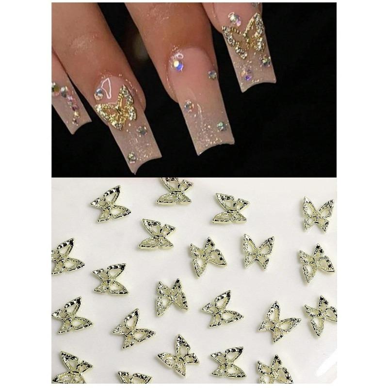 20Pcs 3D Butterfly Shaped Nail Art Jewelry, Nail Charm Rhinestones,Diy Nail Decoration Supplies Nail Charms Nail Art Accessories