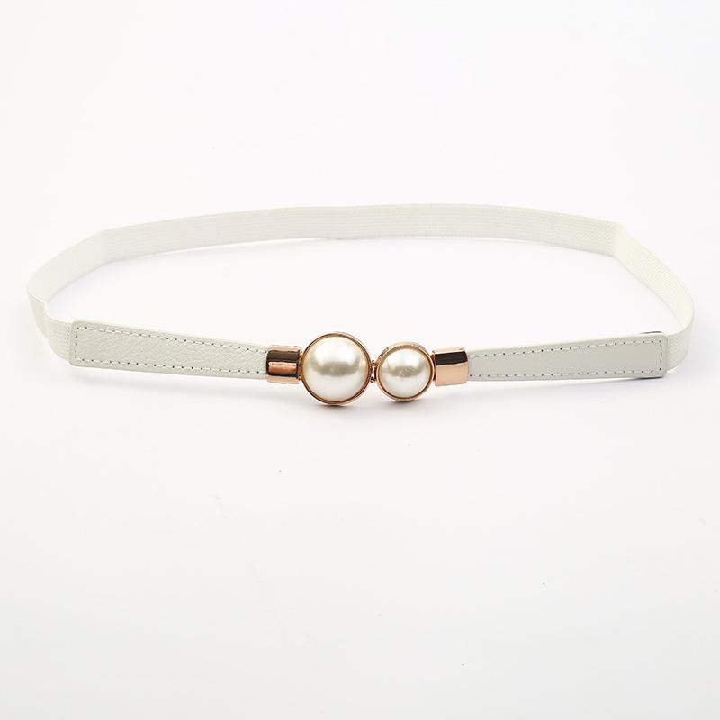 New Creative Pearl Buckle Elastic Elastic Waist Tightening Waist Seal European and American Style Dress Belt