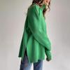 Women's Spilt Turtleneck Sweaters Oversized Long Sleeve Knitted Pullover Tops Casual Fall Winter Trendy Outfits Solid Color Basic Sweaters for Women