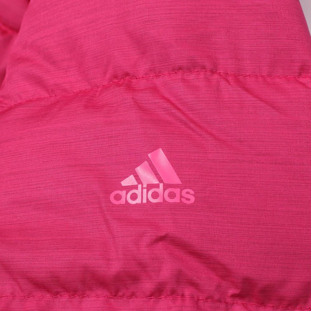 Adidas Kapuzen-Midilänge Daunenjacke mit Logoprint Damenjacke Rot G69627