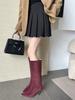 2025 new high-heeled pointed side zipper high women's boots