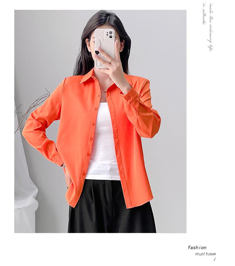 2025 Women's Korean Slimming Long Sleeve Shirt - Spring & Autumn Trendy Versatile Jacket-Style Top