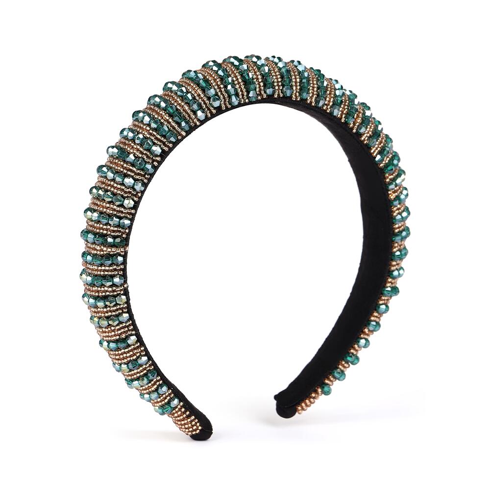 Baroque Rhinestone Headband Crystal Padded Hair Band Glittering Hair Accessories for Women Girls