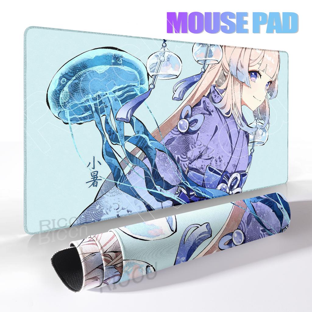 Game Large Mousepad Genshin Impact Mouse Pad Extra Kawaii Computer Keyboard Desk Mat XXL E-Sports Deskmat Gaming Accessories Pad