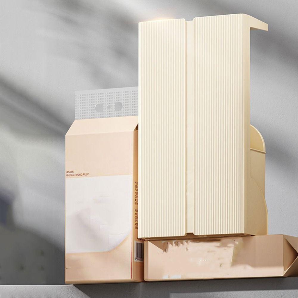 Wall Mounted Wall-mounted Long Tissue Box No Punch Toilet Paper Box  for Home