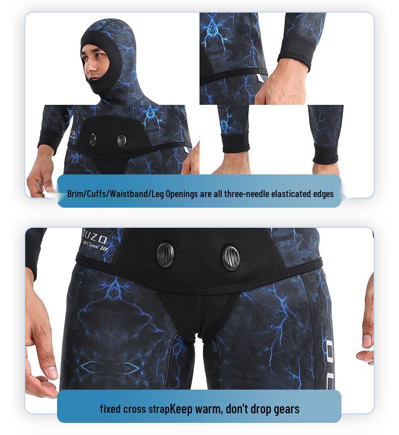 Pánský 3mm rychleschnoucí lovecký a surfařský oblek - Dvoudílný chladuvzdorný opalovací oblek pro freediving