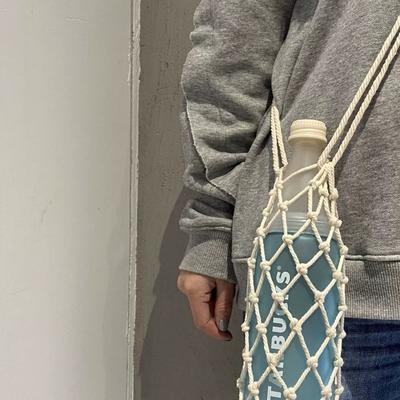 Hanrted Crossbody Milk Tea Cup Holder Pure Wool Water Bottle Cover Universal for Men And Women Net Ket Cup Sve