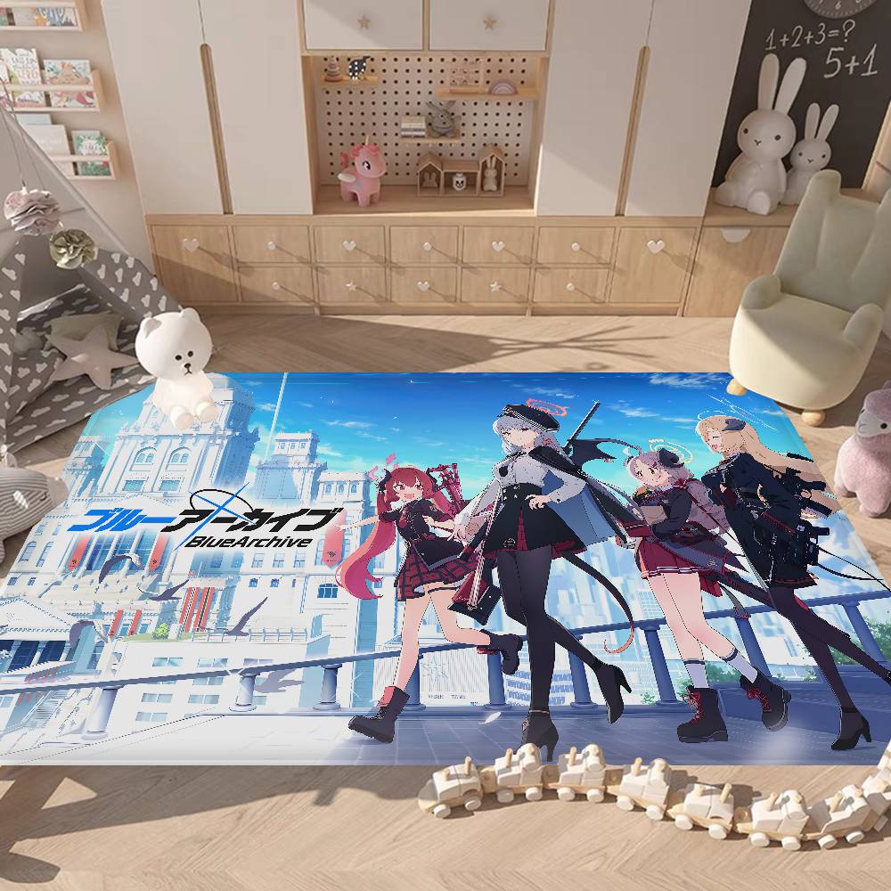 Fashion Game Blue Archive Floor Mat INS Style Soft Bedroom Floor House Laundry Room Mat Anti-skid Household Carpets