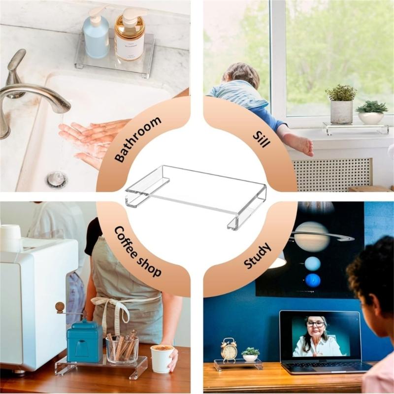 Sturdy Acrylic Display Stand for Home Use Portable Accessory for Organizing Toiletries and Kitchen Supplies Utensils
