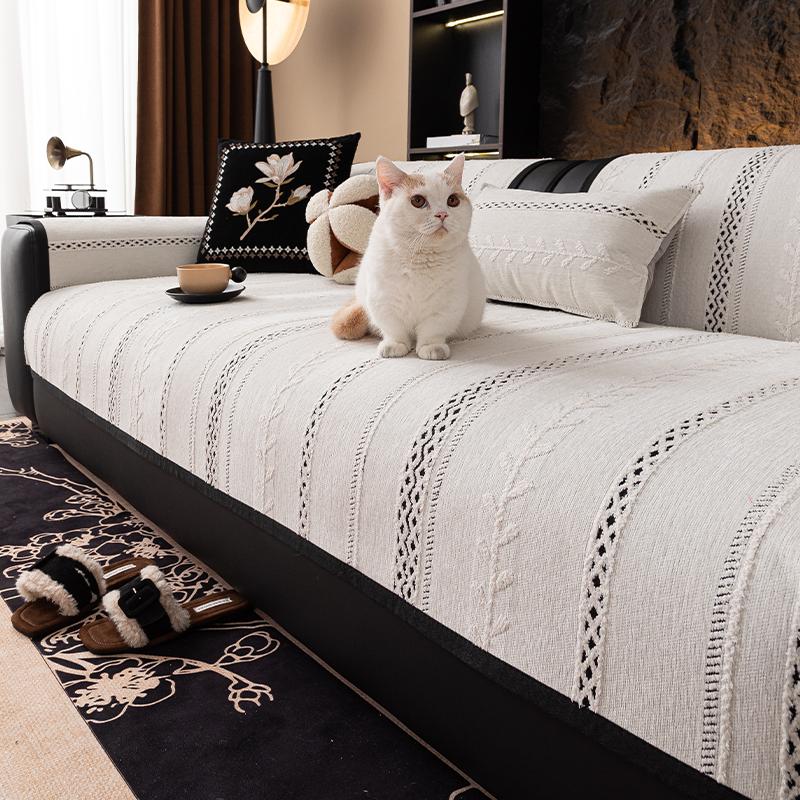 

Living Home Нескользящие подушки для диванов Чехлы для диванов Всесезонные полосатые чехлы Шенилл Нерегулярные утолщенные коврики для диванов 70X70