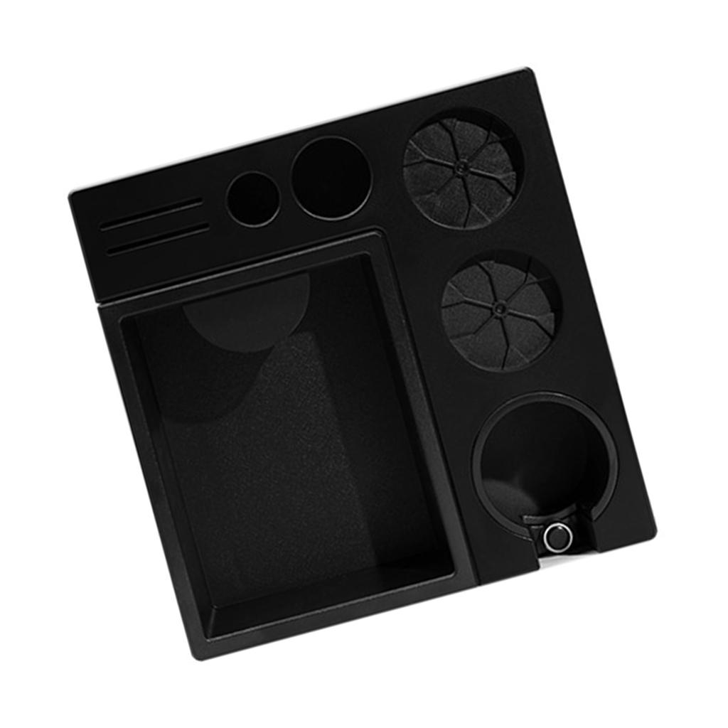 Compact Espresso Accessory Organizer with Detachable Knock Box and Adjustable Compartments Coffee Tool Holder