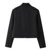 Spring 2026 new European and American cross-border women's clothing street fashion solid color stand-up collar breasted short jacket w017 D045
