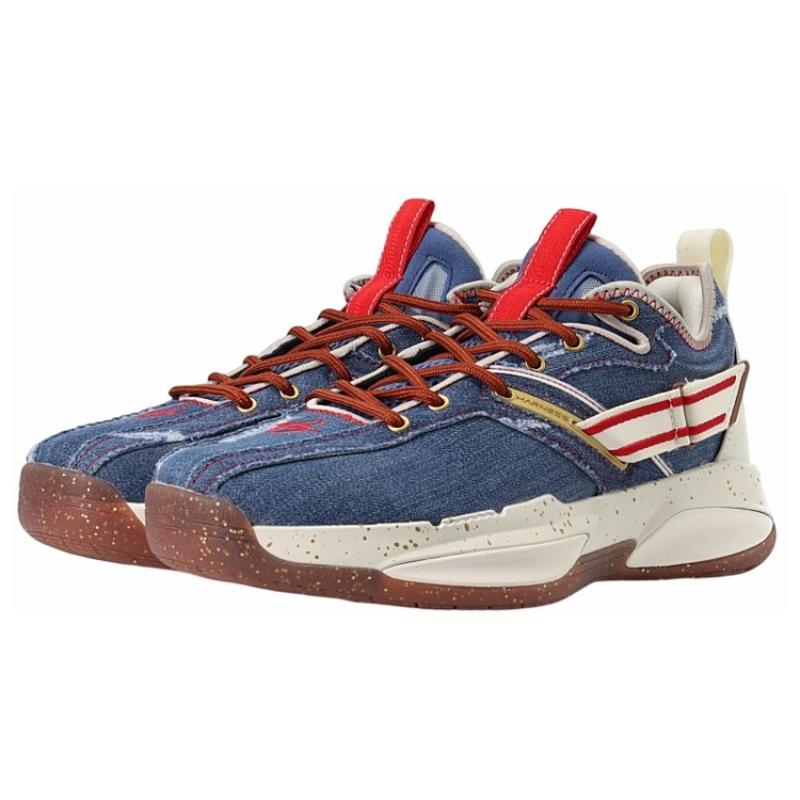 Anta GH3 Basketball Shoes Men's Low Top Denim Blue/White/Red Sneakers 112241103-8