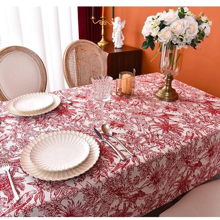 

Французька Ретро Скатертина Червона Кокосова Пальма Жаккардова Скатертина для Обіднього Столу Без Бордюру Прямокутна Накладка на Стіл Кавового Столу Ресторану 60*60cm