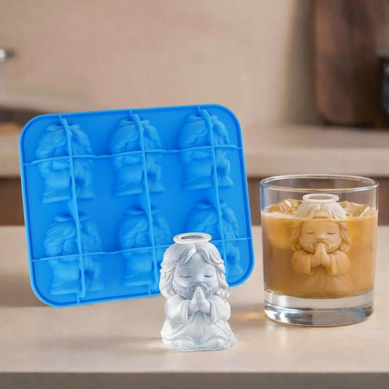 Ice Tray Silicone Molds 6 Cavities Prayer Figure Silicone Molds For Making Chocolate Jelly Candies Cocktails Drinks