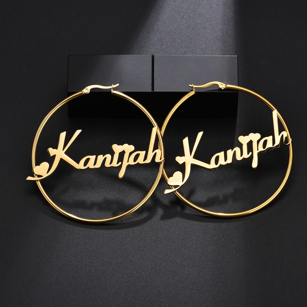 Atoztide Custom Name Earring High Quality Personalized Stainless Steel Letter Heart Star Earrings for Women Party Jewelry Gift