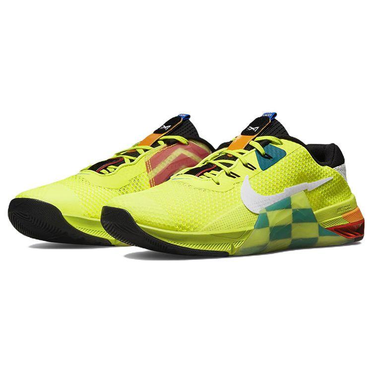 Nike Metcon 7 AMP Volt Bright Spruce Checkered Men Sneakers Yellow Black White DH3382-703