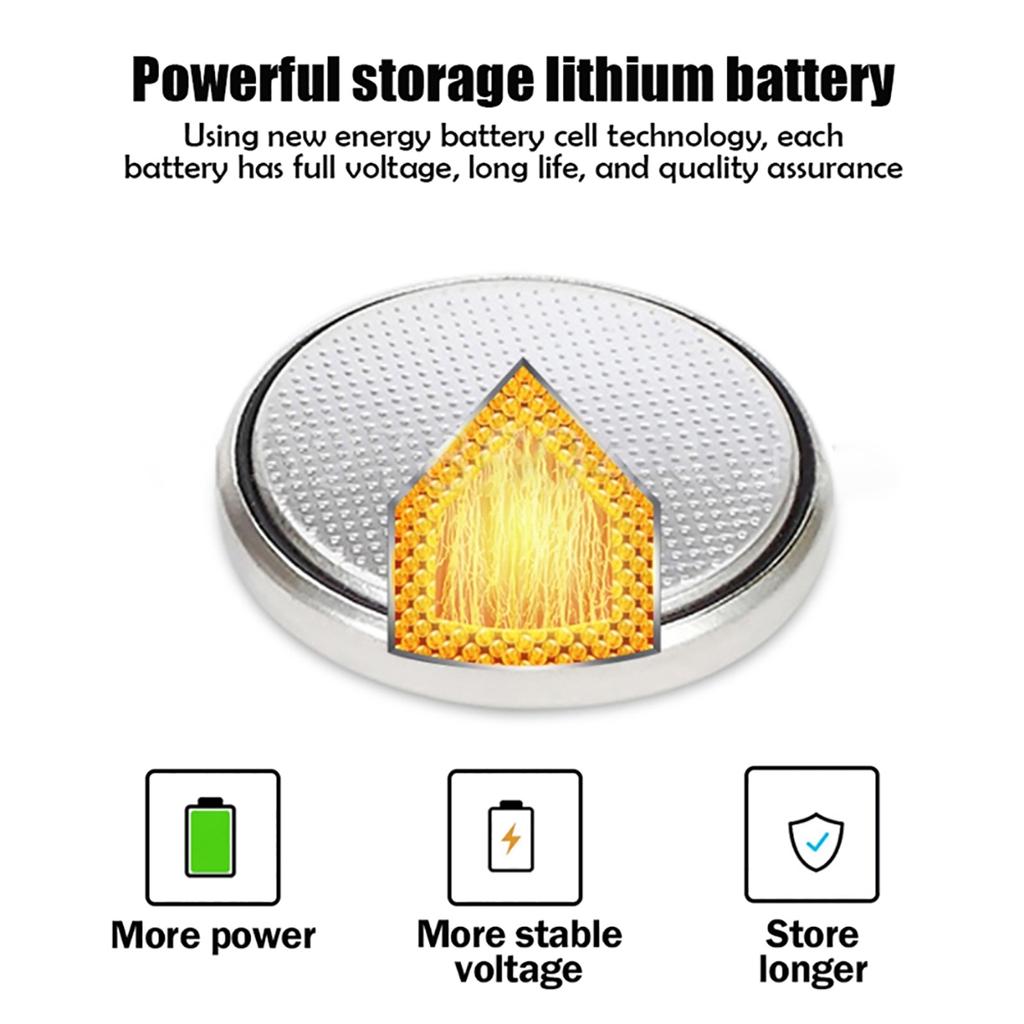 3Pcs Long Use LIR2016 Rechargeable Button Cell Batteries Reusable 3.6V 18mAh Button Battery for Small Electronics