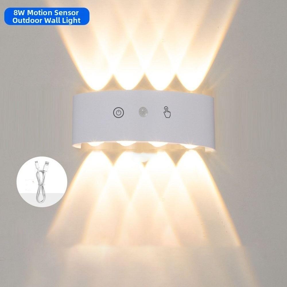 Waterproof PIR Motion Sensor Wall Lamp 3 Color Light Sconce Light LED Wall Light  Bedside Lighting