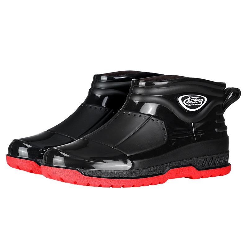 Fashion short rain shoes men's work shoes low-top non-slip kitchen shoes wear-resistant rubber shoes fishing shoes waterproof shoes straight