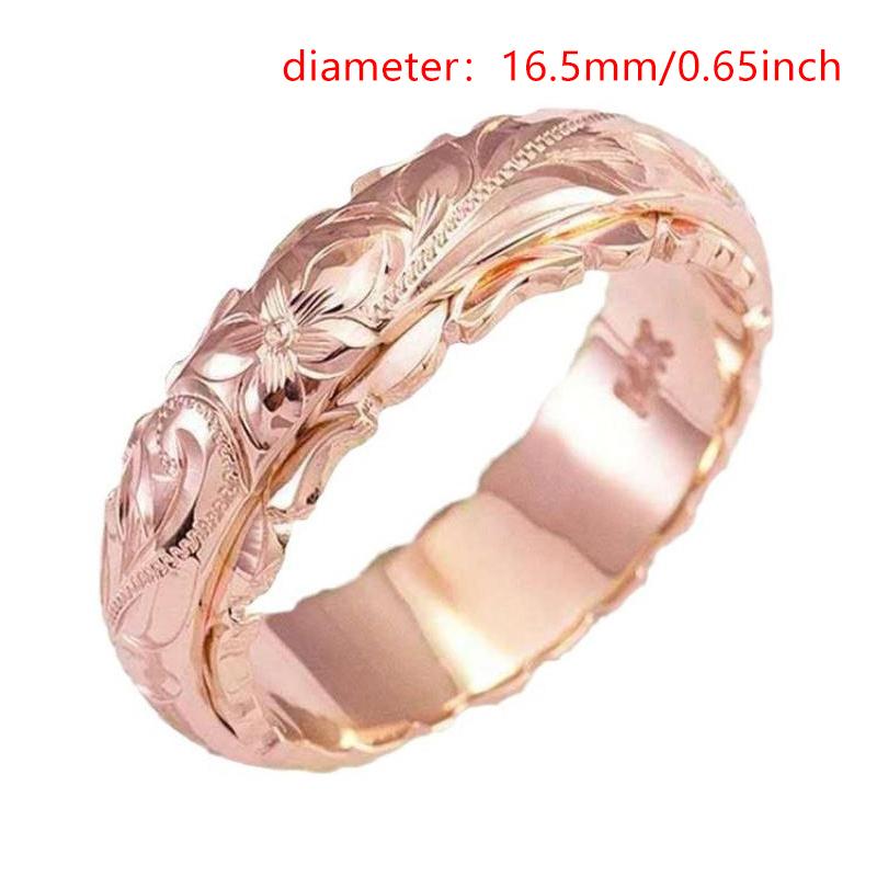 Rose Gold Color Suspended Carved Rose Flower Ring For Women Gold Rings Women'S Jewelry Rings Wedding Anniversary