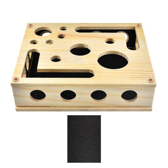 

Cat Nail File Box Wooden Cat Enrichment Box Puzzle Toy Interactive Cat Scratcher Nail File Toy Includes Sandpaper for Indoor Cats Nail Care A