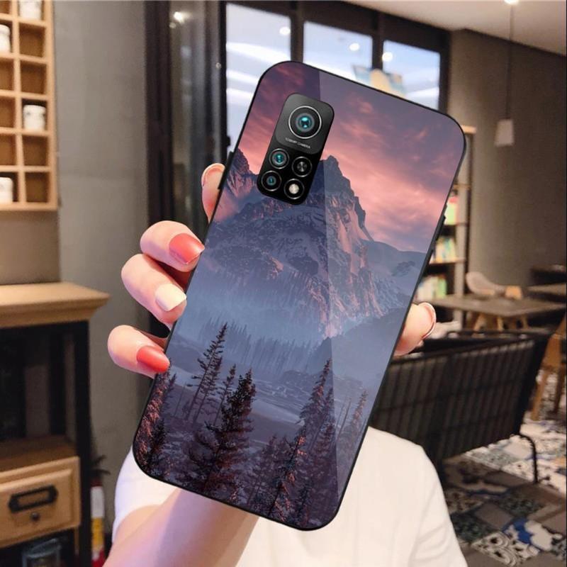 

Чехол для телефона «Дерево, лес, гора» для Xiaomi 12 11T 10 9 Redmi Note 11 10 10S Pro Redmi 9 9A 8, черный стеклянный чехол для телефона из поликарбоната Redmi 9T