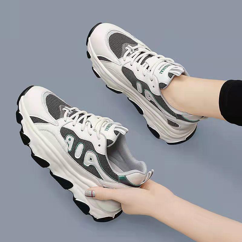 2024 Women's Korean Spring Casual Breathable Sneakers - All-Match, Comfortable, Sporty Dad Shoes
