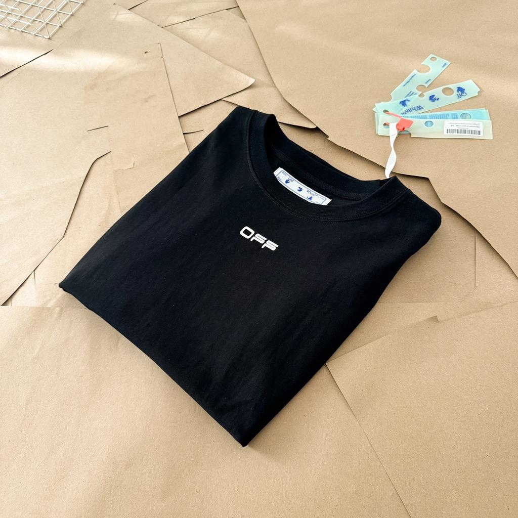 Off-White 2025 Sommer Neues blaues T-Shirt mit Geister- und Feuerschädel-Print, kurzärmelig, für Männer und Frauen, Paar-T-Shirt