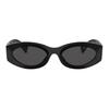 Miu Miu Logo Decorated Oval Sunglasses Women sunglasses Black SMU11W_E1AB_F05S0_C_054