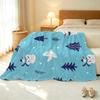 Christmas Theme Flannel Blanket - Thick Warm Soft, Cozy Home/Guest Room Single Blanket with Snowman & Christmas Tree Design