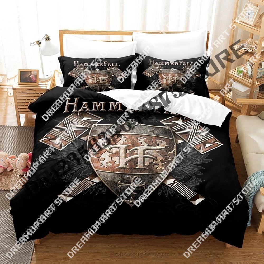 3D Print Hammerfall Band Bedding Set Twin Queen King Full Size Duvet Cover Pillowcase Bed boys girls Adult Home Textiles