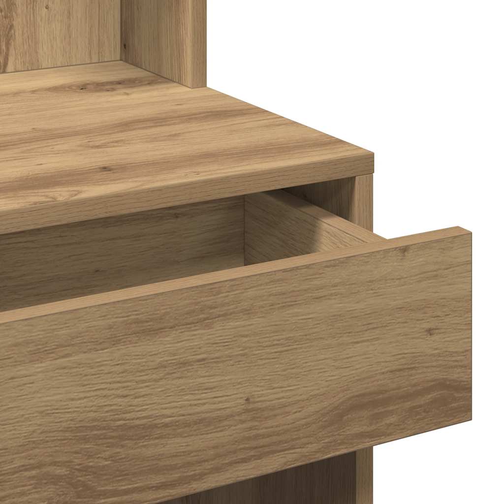 Makeup Table with LED Lights Artisan Oak 60 x 40 x 140 cm