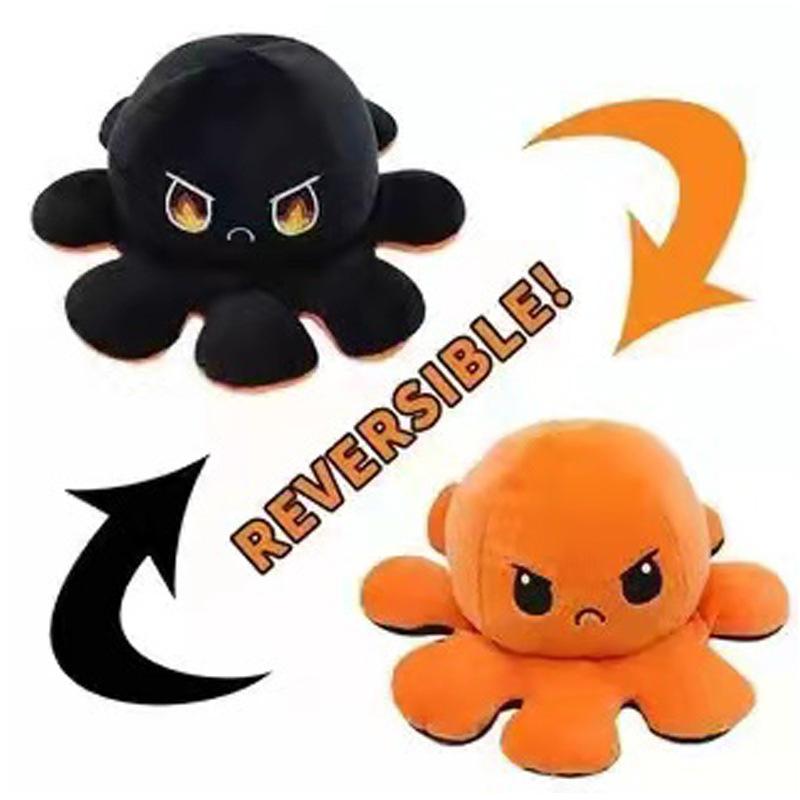 Flip Octopus Doll, Flip Octopus Octopus Plush Toy Double Sided Flip Doll