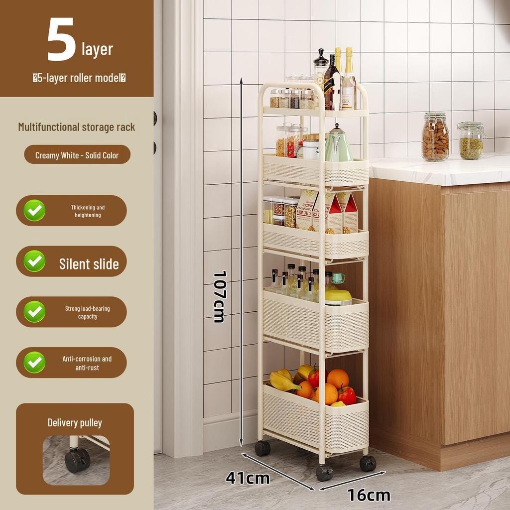 Tall Multi-Layer Kitchen Storage Rack for Narrow Spaces