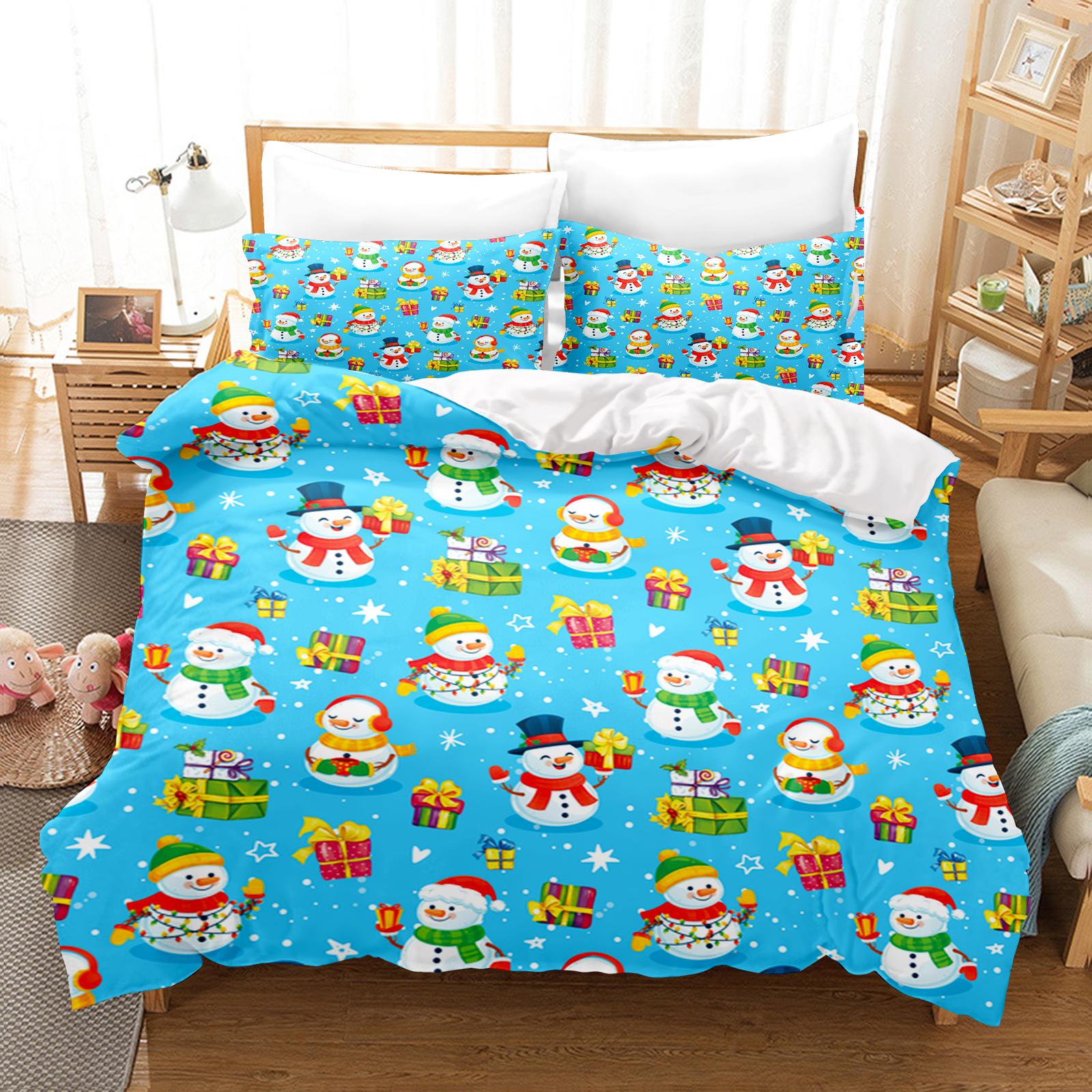 

Рождественские подарки Набор пододеяльника Постельное белье Комплекты одеял Кинг-сайз 3D Детский постельный комплект из 3 предметов Дом 135X200cm