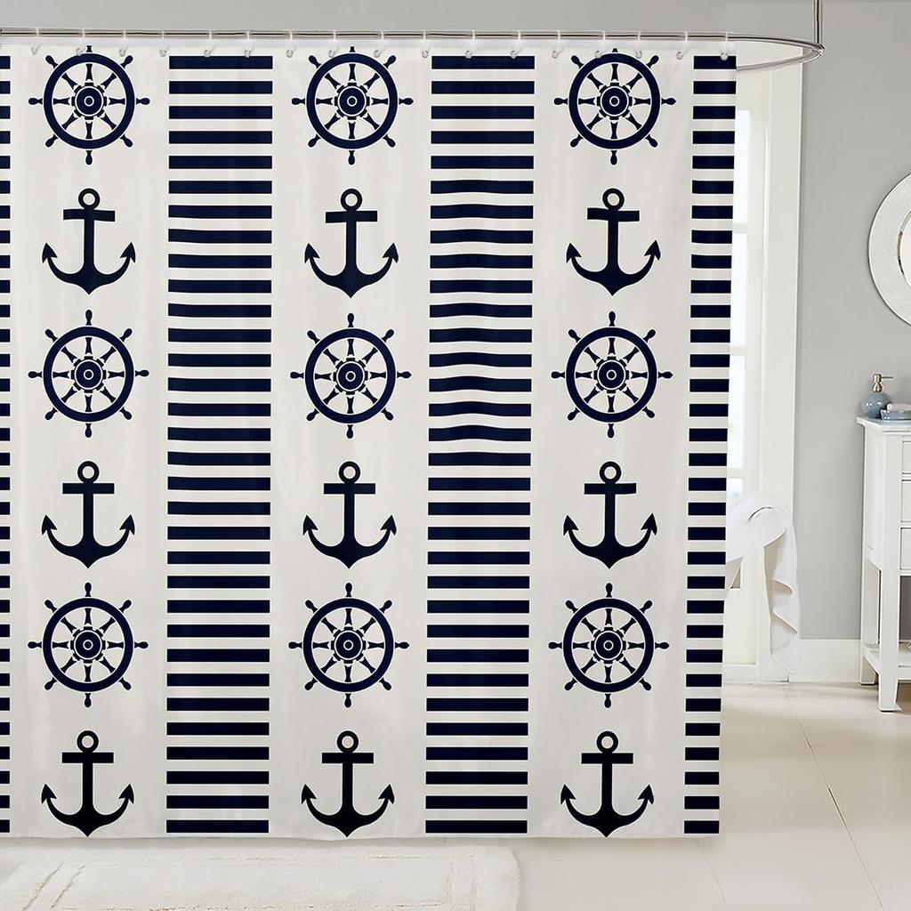 Ocean Wave Shower Curtain Japanese Hokusai Bathroom Shower Curtain Sets for Young Vintage Abstract Sea Waves Fabric Shower