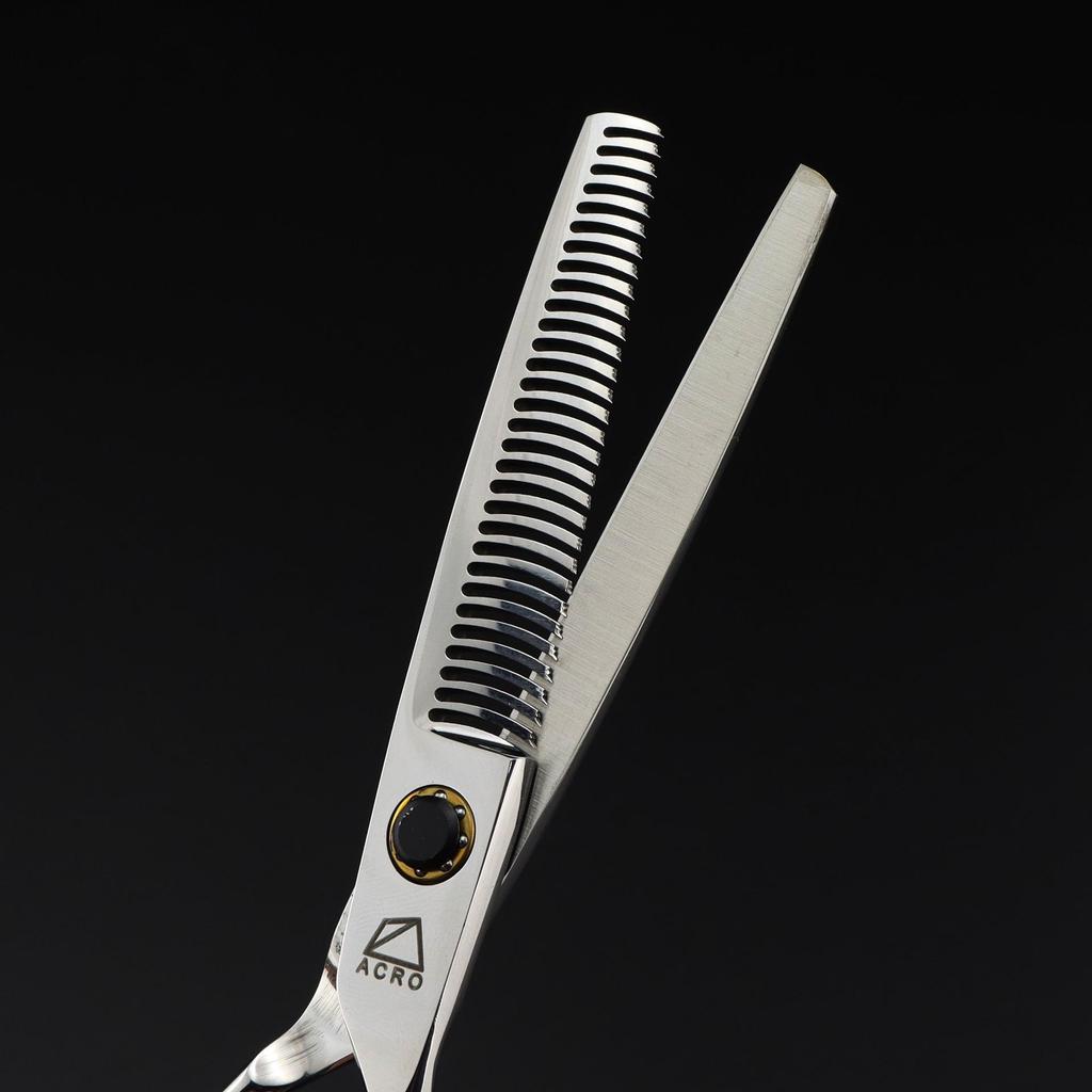 6.0-inch Mizutani FM-20 Silver Black Hairdressing & Barber Scissors Set