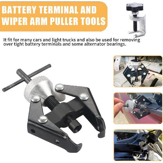 Battery Terminal And Wiper Arm Puller Tools, Heavy-Duty Arm Bearing Remover Puller Repair Tool, Windshield Wiper Arm Removal Tool