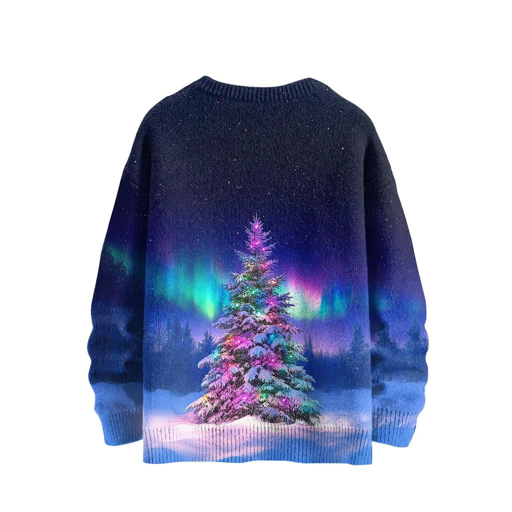 Vánoční mikiny pro ženy Pletený svetr Roztomilá košile Podzimní svetry s výstřihem