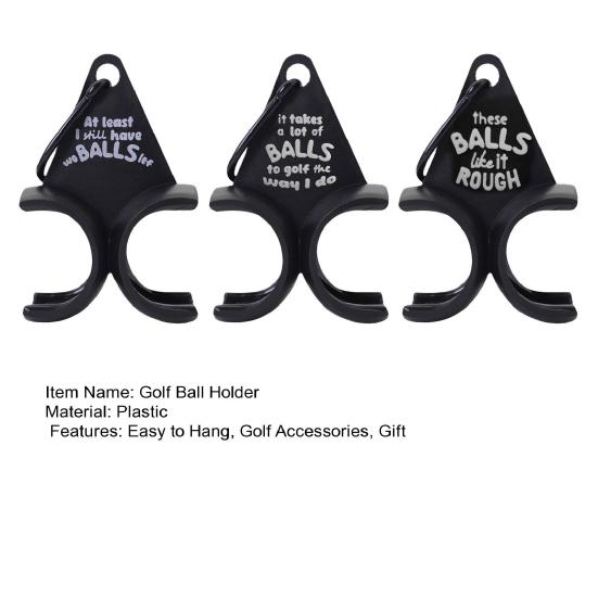 3Pcs Triangle Golf Ball Holder with Clip Holds 2 Golf Balls Plastic Golf Ball Organizer Carrier Hanging Clip Golf Accessories Humorous Gift for Golfer