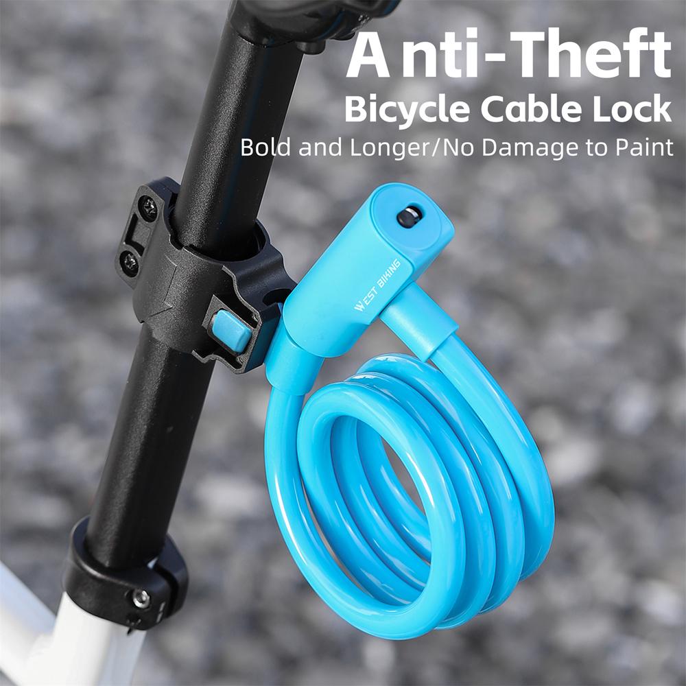 Portable Bicycle Safety Lock Steel Cable Lock AntiTheft Elasticity Lock Road Bike Steel Wire Lock